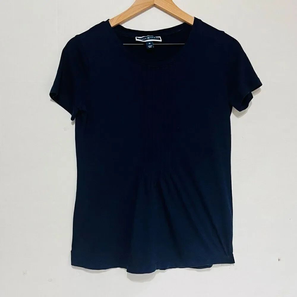 Karen Scott Navy Blue Tee   Sz XS